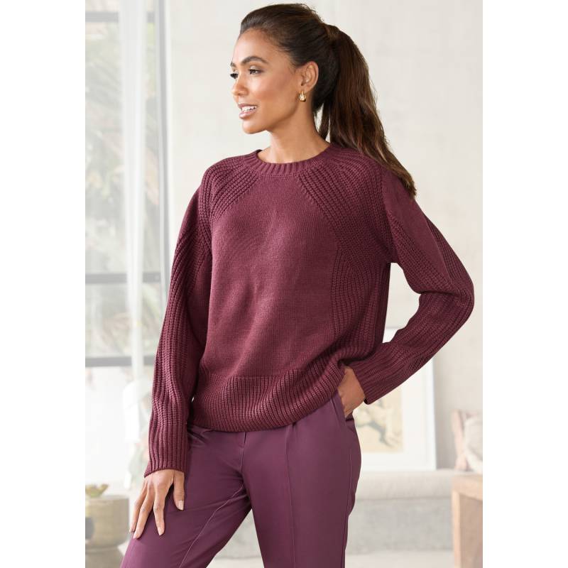 LASCANA Strickpullover Damen burgunder Gr.36/38 von Lascana