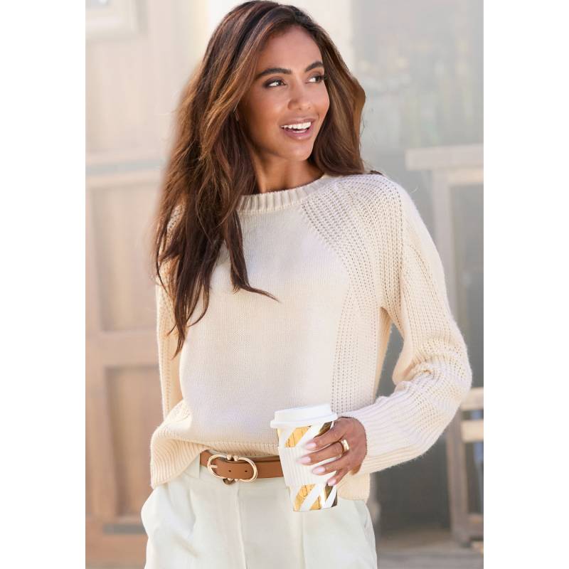 LASCANA Strickpullover Damen creme Gr.40/42 von Lascana
