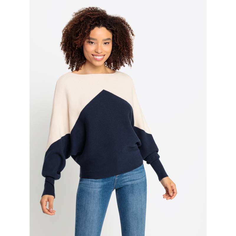 LASCANA Strickpullover Damen creme-marine Gr.36/38 von Lascana