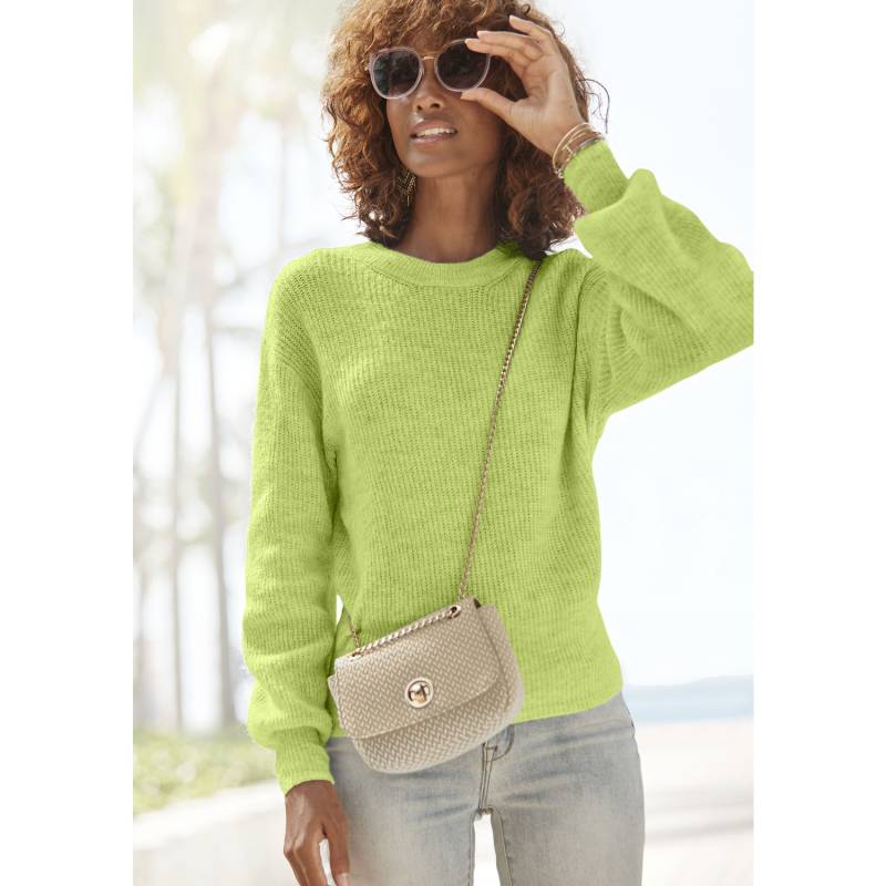 LASCANA Strickpullover Damen limone meliert Gr.44/46 von Lascana