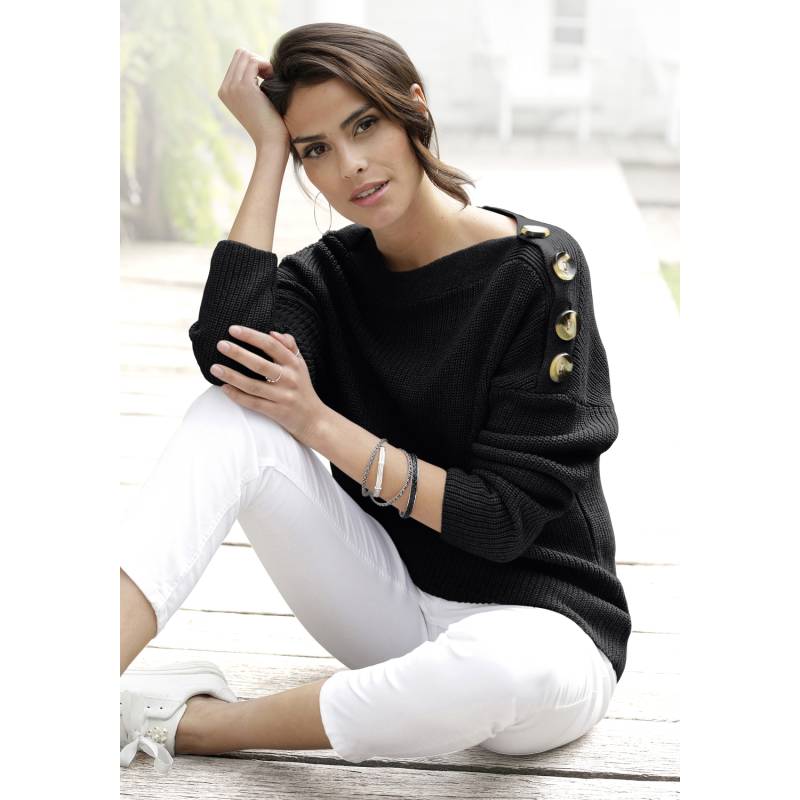 LASCANA Strickpullover Damen schwarz Gr.44/46 von Lascana