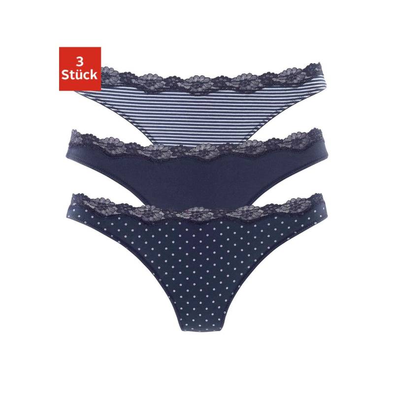 LASCANA String Damen marine-gepunktet, gestreift, uni Gr.44/46 von Lascana