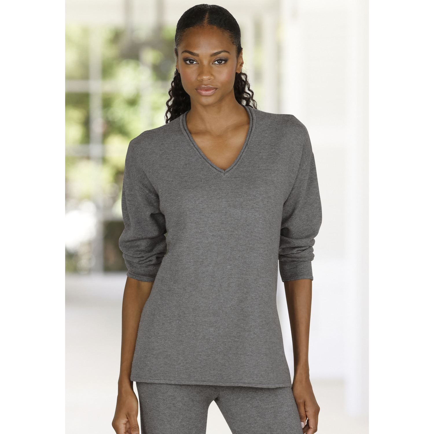 LASCANA Strickpullover Damen dunkelgrau Gr.36/38 von Lascana