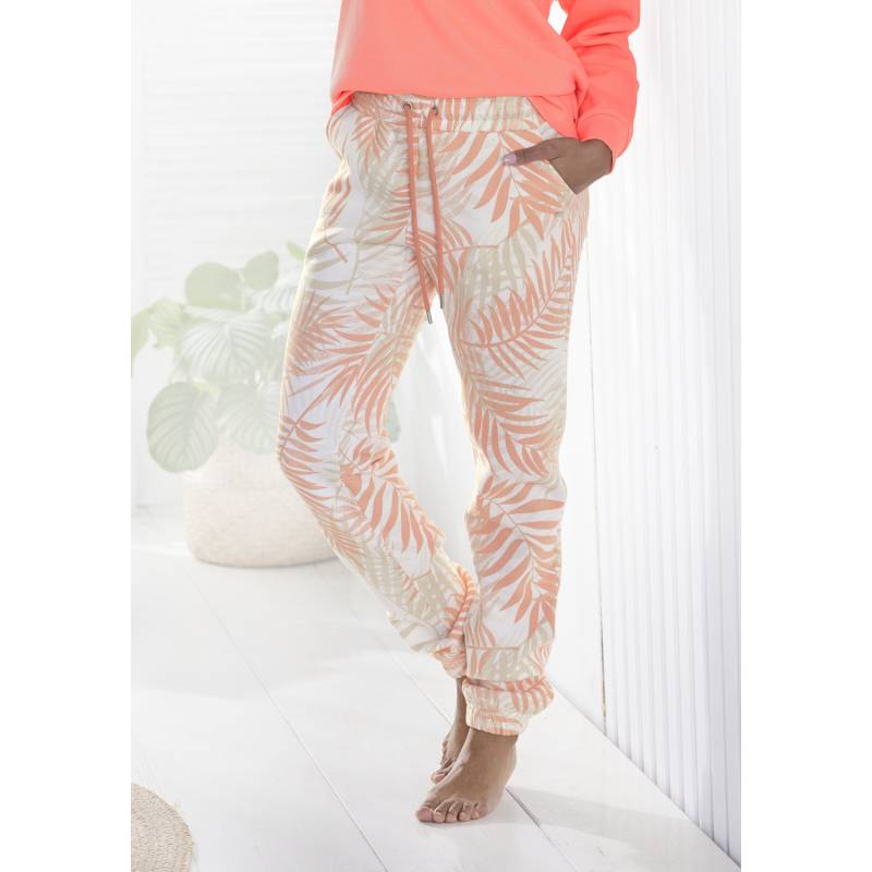 LASCANA Sweatpants Damen pfirsich gemustert Gr.44/46 von Lascana