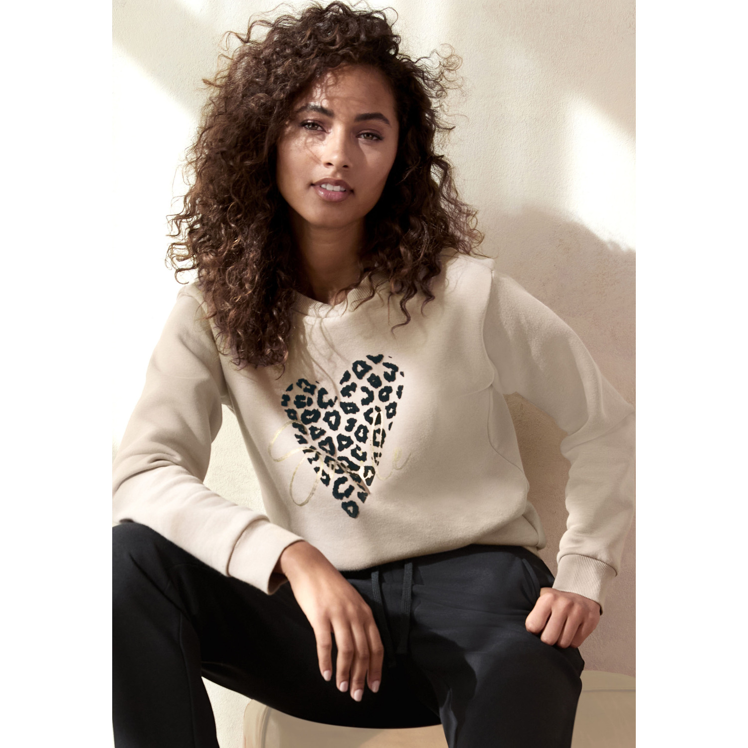 LASCANA Sweatshirt Damen sand Gr.36/38 von Lascana