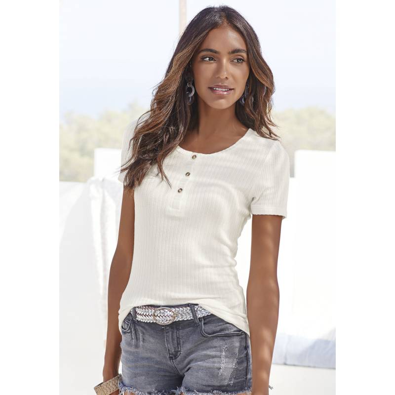 LASCANA T-Shirt Damen creme Gr.48/50 von Lascana