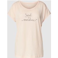 LASCANA T-Shirt mit Statement-Print Modell 'Cozy Dreams' in Apricot, Größe 36-38 von Lascana