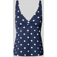 LASCANA Tankini-Oberteil mit Allover-Muster Modell 'Jada Wire' in Marine Melange, Größe 38/C von Lascana