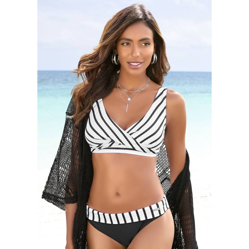 LASCANA Triangel-Bikini Damen schwarz-weiß Gr.40 Cup C von Lascana