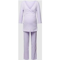 LASCANA Umstands-Pyjama mit 3/4-Arm und Stillfunktion in Lila, Größe 36-38 von Lascana