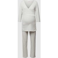 LASCANA Umstands-Pyjama mit 3/4-Arm und Stillfunktion in Mittelgrau, Größe 40-42 von Lascana