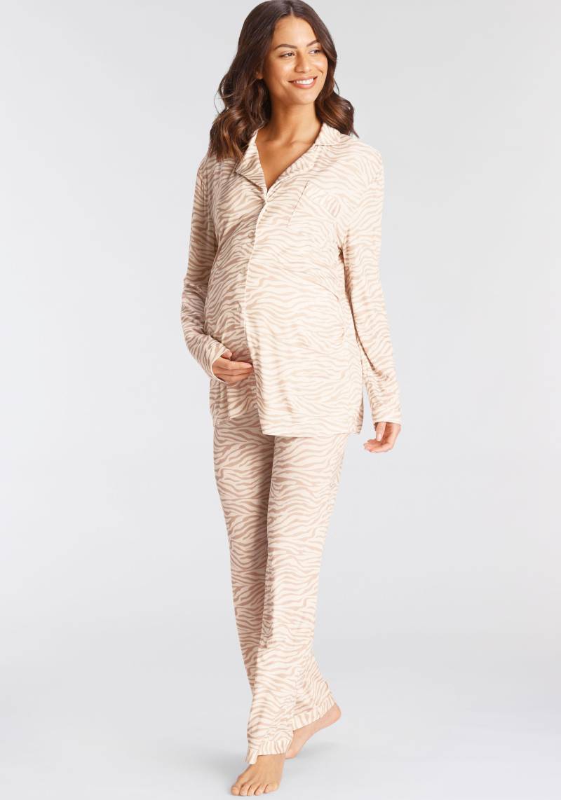 LASCANA Umstandspyjama 2 Stk. tlg., mit Knopfleiste und Raffung an der Seitennaht von Lascana