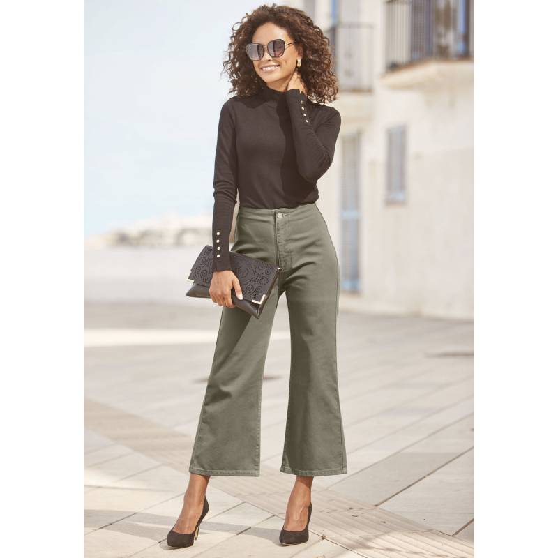 LASCANA Weite Jeans Damen khaki Gr.38 von Lascana