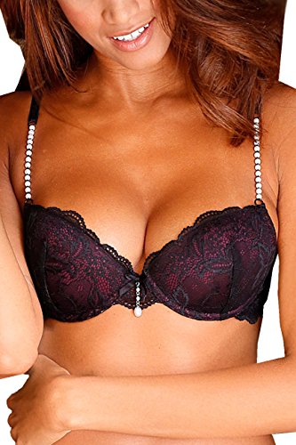 Lascana BH Push up Pearl, Schwarz-Violett, Cup A75 von Lascana