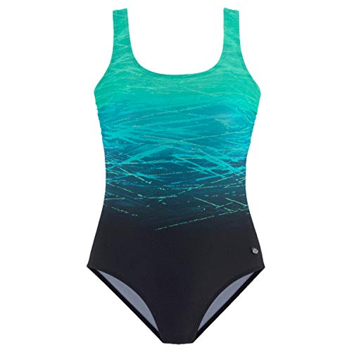 Lascana Damen Badeanzug mit Farbverlauf, gekreuzten Bändern im Rücken, Softcups, Shaping-Einsatz für eine schlanke Silhouette von Lascana