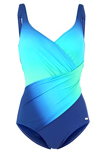 Lascana Damen Badeanzug mit Farbverlauf & Wickeloptik, Softcups, Shaping-Effekt für eine schöne Silhouette am Strand von Lascana