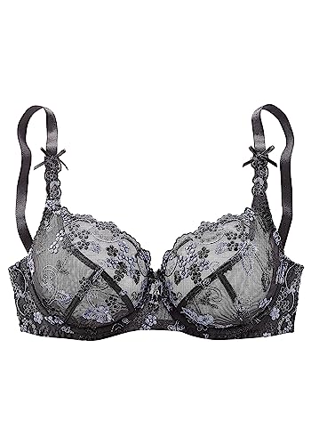 Lascana Damen Bügel-BH ohne Wattierung, Spitze, Perlenanhänger, verstellbare Träger und Rückenverschluss für optimalen Halt, Bügel im Dirndl-Schnitt von Lascana