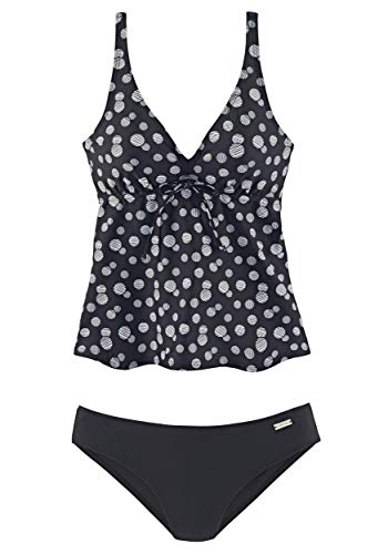 Lascana Damen Damen Bügel-Tankini im Punkte-Design mit bauchbedeckendem Top und bequemer Bikini-Hose von Lascana