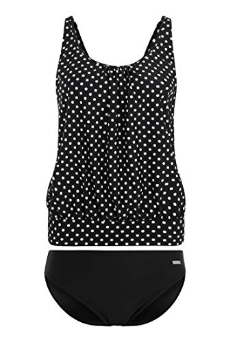 Lascana Damen Oversize-Tankini mit Pünktchen-Design, formend, Verstellbare Träger von Lascana
