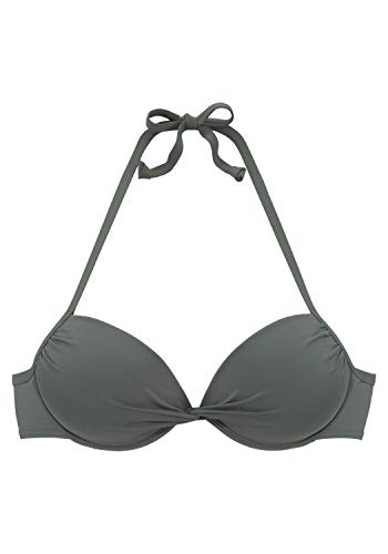 Lascana Damen Push-Up-Bikini-Top wattierte Cups, Mix-Kini, zum Binden, verführerisches Dekolleté am Strand von Lascana