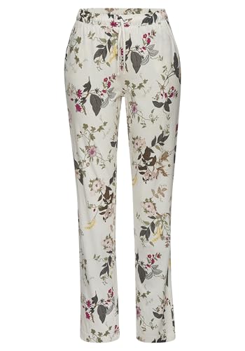 Lascana Damen Pyjamahose mit Alloverprint, elastischer Tunnelzugbund mit Bindeband, seitliche Eingrifftaschen, schmale Passform von Lascana