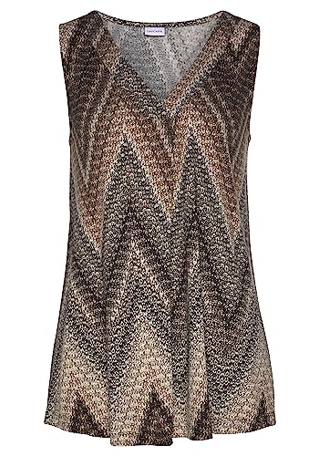 Lascana Damen Tanktop breite Träger, figurumspielende Passform, Allover bedruckt, anschmiegsam und atmungsaktiv, für sommerliche Looks von Lascana