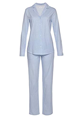 Lascana Damen Vivance Dreams Damen Pyjama aus weicher Baumwolle im zeitlosen Streifen-Design von Lascana