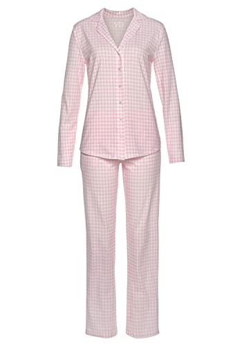 Lascana Damen Vivance Dreams Damen Pyjama aus weicher Baumwolle im zeitlosen Streifen-Design Größe von Lascana