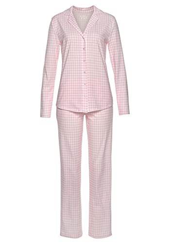 Lascana Damen Vivance Dreams Damen Pyjama aus weicher Baumwolle im zeitlosen Streifen-Design von Lascana