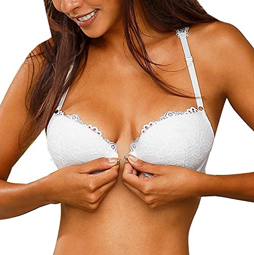 Lascana Damen Push-up-BH mit Spitze, Vorderverschluss von Lascana