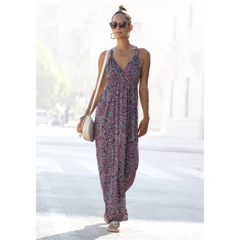 LASCANA Maxikleid Damen beere-bedruckt Gr.46 von Lascana