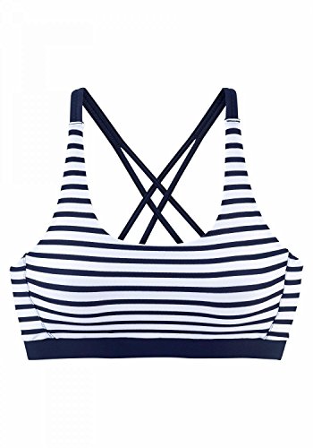 Venice Beach LM exkl. Sport Bustier-Top White-Navy-s - 40 von Lascana