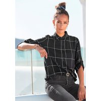 Witt Damen Hemdbluse, schwarz-weiß-kariert von Lascana