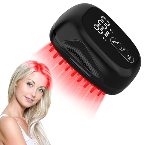 Laser Haarwuchs Kamm, Rotlichttherapie für Haarwachstum, Laser-Haarausfall-Behandlung für Männer und Frauen, Behandlung von dünner werdendem Haar für Frauen und Männer (Schwarz) von LaseLocks