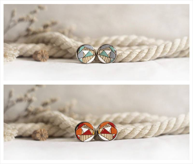 Picasso | Handbemalte Holzohrringe Ohrstecker Hypoallergene Ohrringe Picasso | Handbemalte Holzohrringe Ohrstecker Hypoallergene Ohrringe von LaserArtAtelier