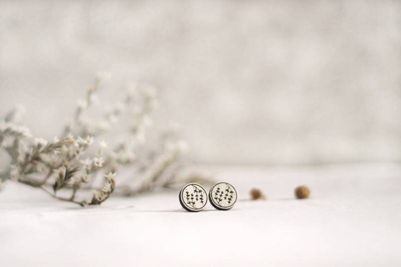 Zweige Handbemalte Holzohrringe | Ohrstecker Hypoallergene Ohrringe Zweige Handbemalte Holzohrringe | Ohrstecker Hypoallergene Ohrringe von LaserArtAtelier