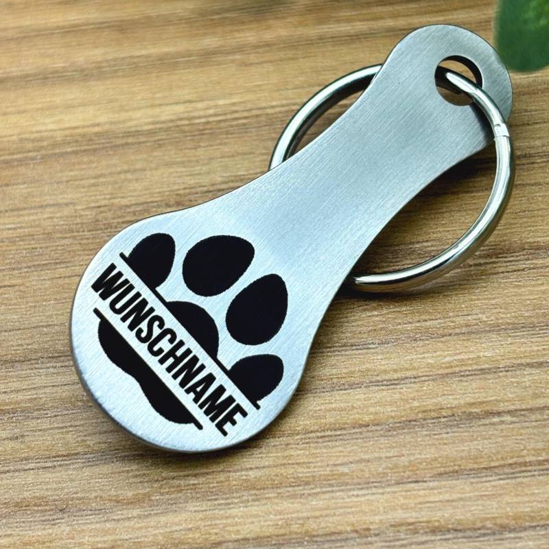 Personaliserter Schlüsselanhänger Hundepfote Mit Namen Metall Einkaufschip Geschenk Für Hundebesitzer & Tierfreunde Ew0050 von LaserArtbyRiedel