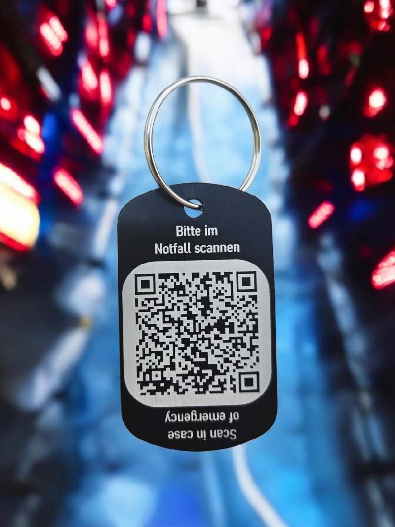 Notfall-Kontakt Qr Code Senioren Kinder Ersthelfer Schlüsselanhänger von LaserDesignStudio24