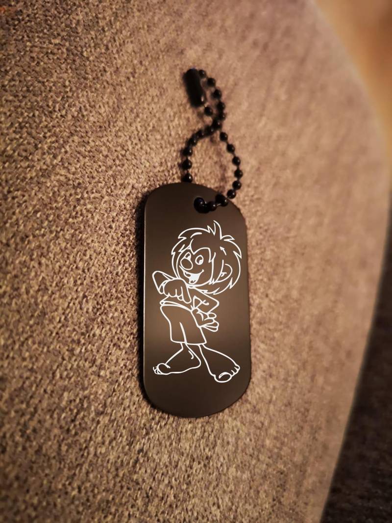 Pumuckl Schlüsselanhänger Personalisierbar Dog Tag von LaserDesignStudio24