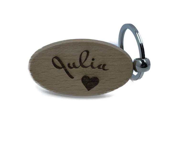 Holz Schlüsselanhänger Oval Holz Schlüsselanhänger Oval von LaserGravurWelt