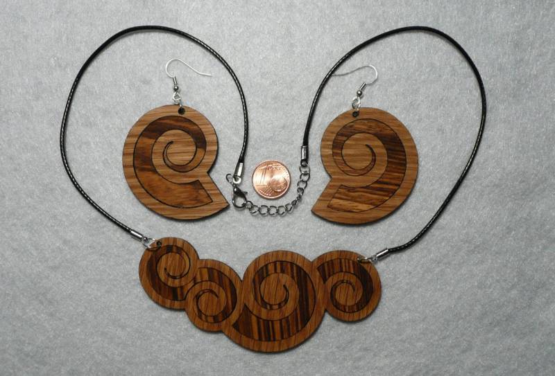 Halskette "Schnecke-1" + Ohrringe-Set von LaserInki