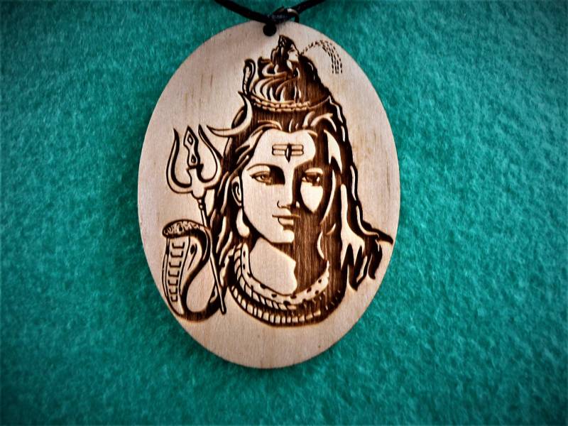 Shiva-Halskette Mit Anhänger Aus Zirbenholz, Duftender Energieschmuck, Arvenholz, Zirbelkiefer von LaserInki