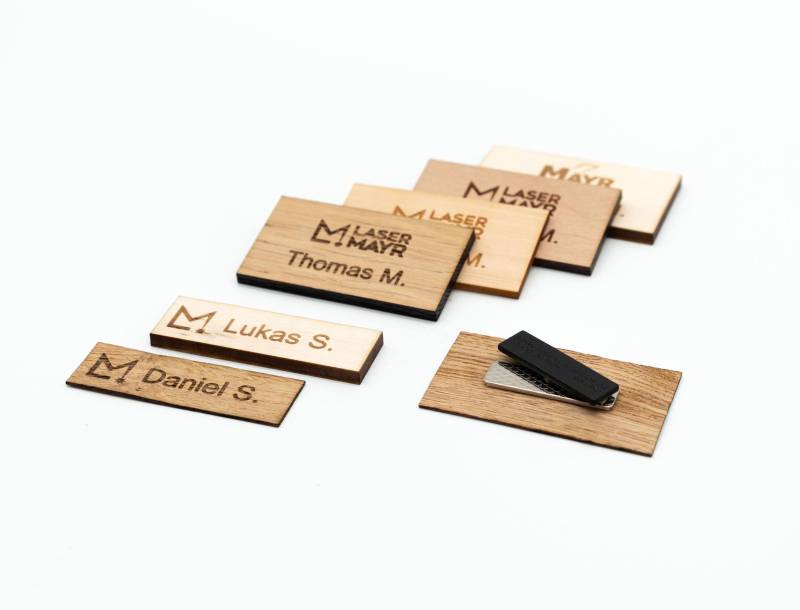 Personalisiertes Namensschild Magnet Zum Anstecken Werbegeschenk Visitenkarte von LaserMayr