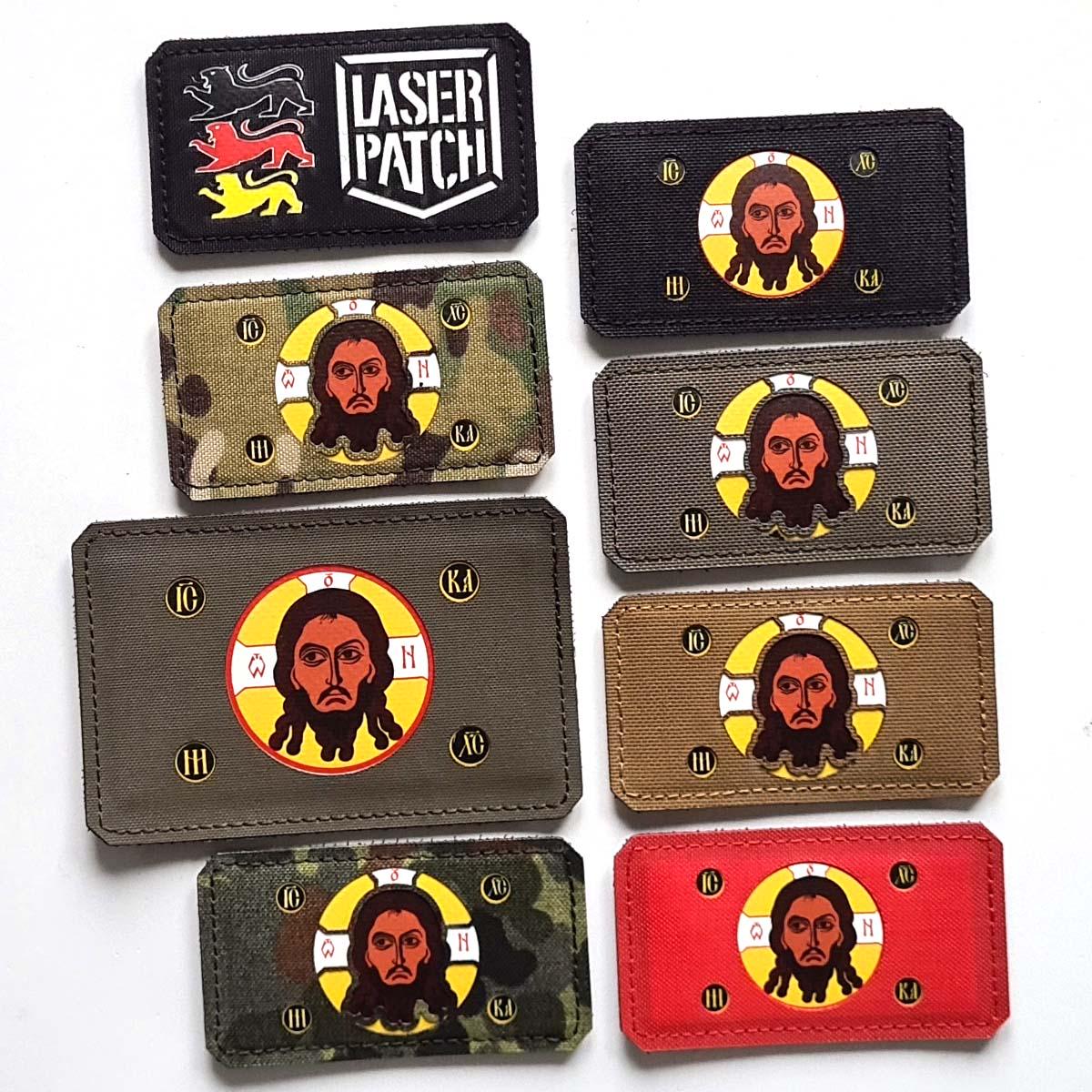Isus Christ | 4, 7"x2, 7" Holy Face Battle Flag Orthodox Catholic Christian Plate Carrier Lasercut Patch With Velcro Isus Christ | 4, 7"x2, 7" Holy Face Battle Flag Orthodox Catholic Christian Plate Carrier Lasercut Patch With Velcro von LaserPatchCraft