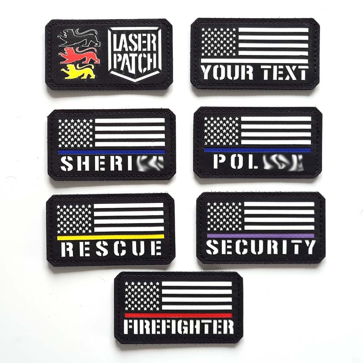 Usa Amerika Line Flag With Your Text Laser Cut 3, 5"x2" Cordura Patch Velcro Usa Amerika Line Flag With Your Text Laser Cut 3, 5"x2" Cordura Patch Velcro von LaserPatchCraft
