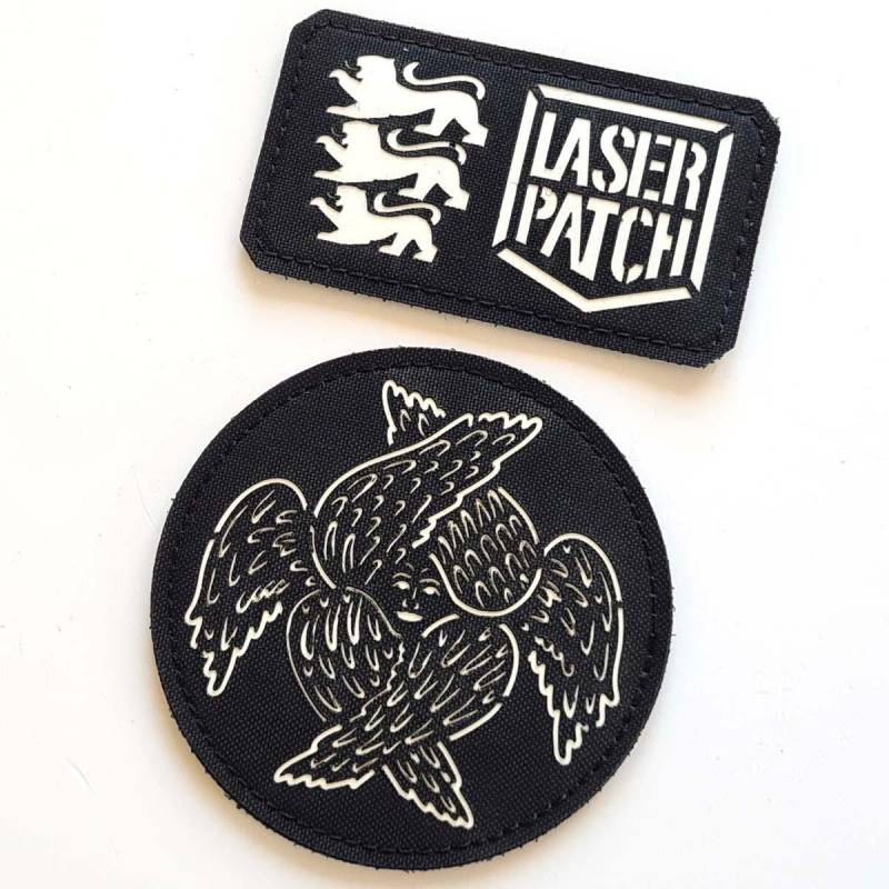 Winged Seraphim Orthodox Cross Isus Christ Lasercut Patch With Velcro von LaserPatchCraft