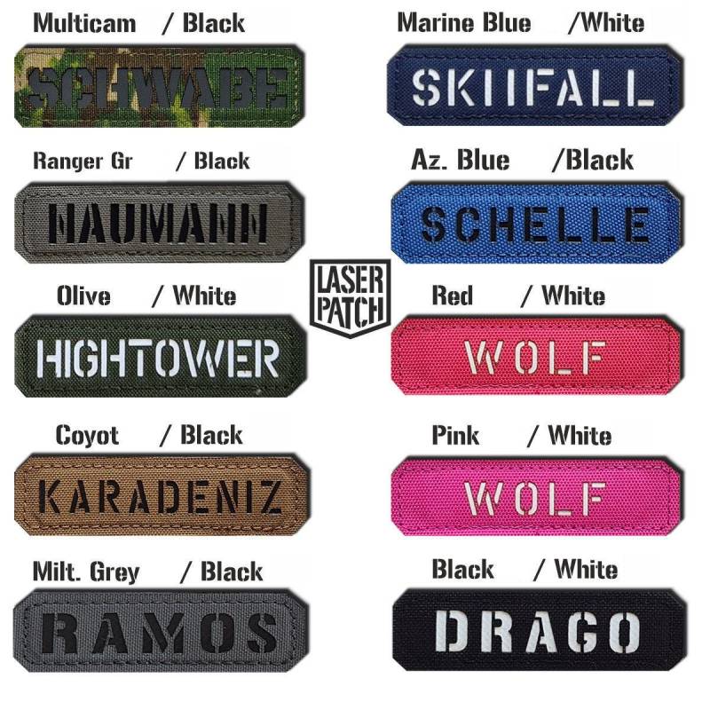 Your Custom Name Patch | 3, 5"x1" Lasercut Cordura With Velcro von LaserPatchCraft