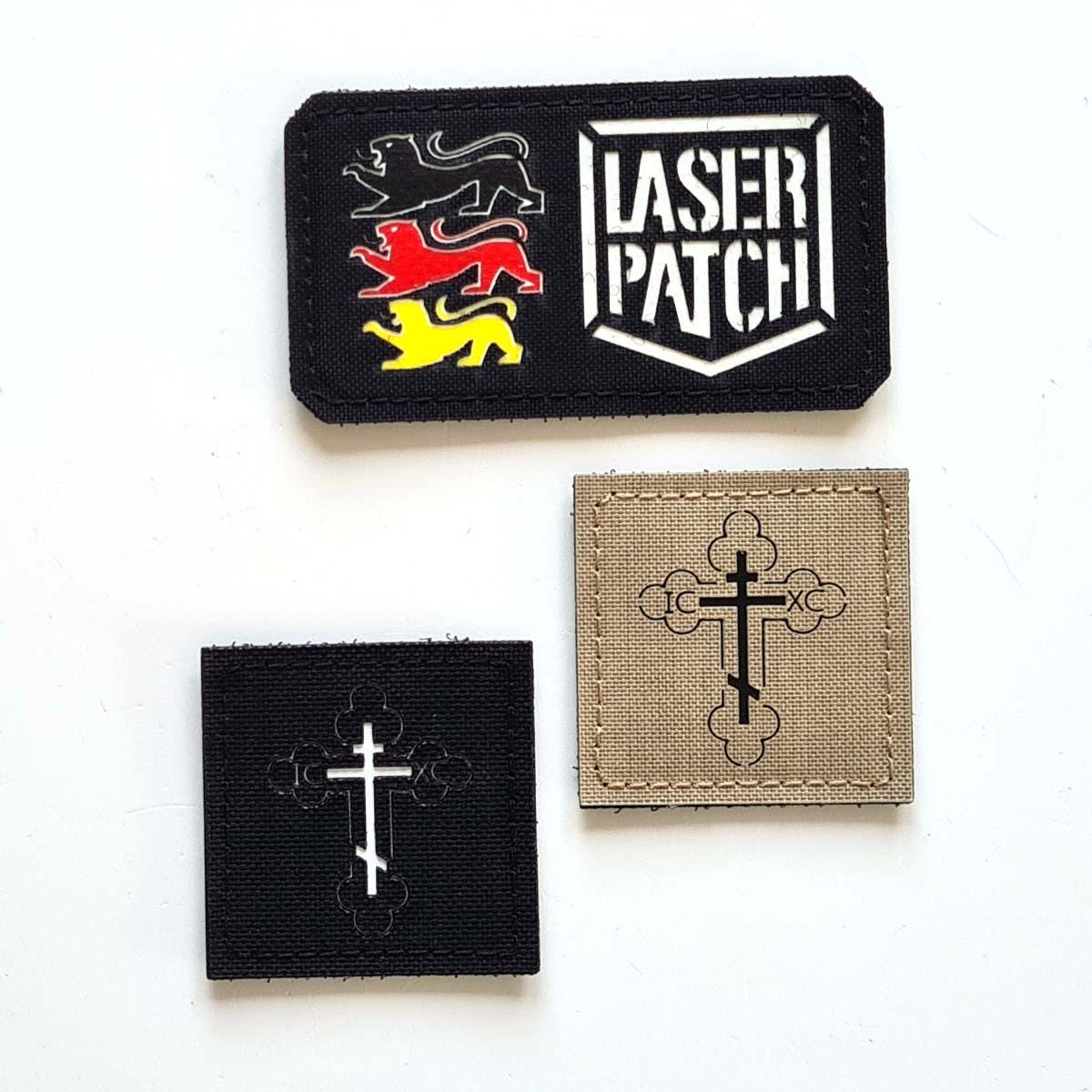 Christian Cross | 2"x2" Jesus Christ Orthodox - Lasercut Patch With Velcro von LaserPatchHouse