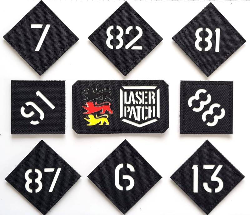 You Number/Callsign 2"x2" Laser Cut Cordura Patch With Velcro von LaserPatchHouse