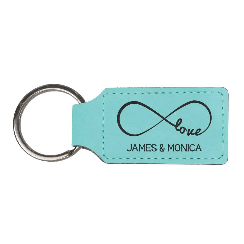 Personalisierte Infinity Liebe Vegan Leder Schlüsselanhänger - Braut Geschenk von LaserPrintCo
